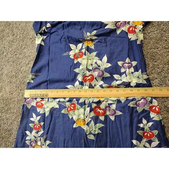 Vtg Sun Fashions Of Hawaii Honolulu Sz 10 Blue Floral & Fruits Muumuu Maxi Dress - Picture 8 of 10